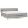 vidaXL Cama com molas/colch&atilde;o 160x200 cm tecido cinzento-claro