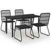 vidaXL 5 pcs conjunto de jantar para exterior vime PE e vidro