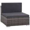 vidaXL 6 pcs conjunto lounge de jardim c/ almofadões vime PE cinzento
