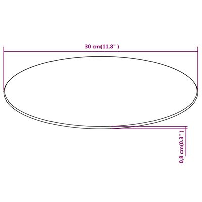 vidaXL Tampo de mesa em vidro temperado, redondo, 300 mm
