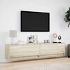 vidaXL Móvel de parede p/ TV c/ luzes LED 180x31x38 cm carvalho sonoma