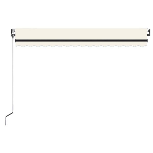vidaXL Toldo autom&aacute;tico com LED e sensor de vento 450x350 cm cor creme