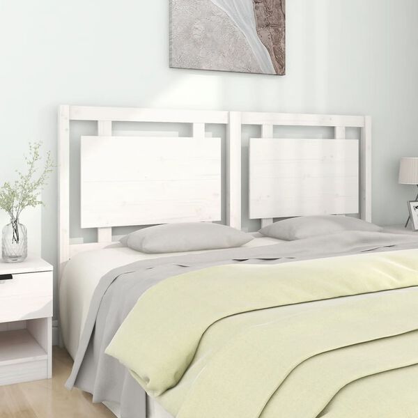 vidaXL Cabeceira de cama 165,5x4x100 cm madeira de pinho maci&ccedil;a branco