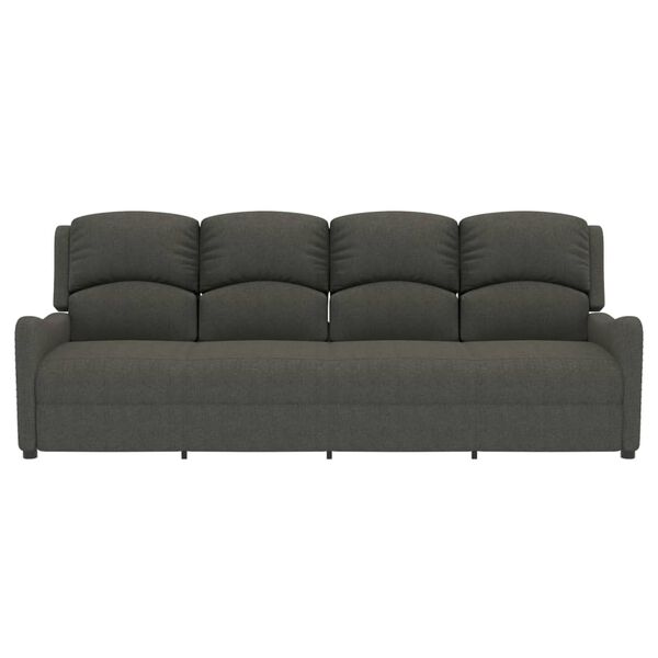 vidaXL Poltrona de massagens 4 lugares reclin&aacute;vel tecido cinza-escuro