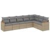 vidaXL 7 pcs conjunto de sof&aacute;s p/ jardim com almofad&otilde;es vime PE bege