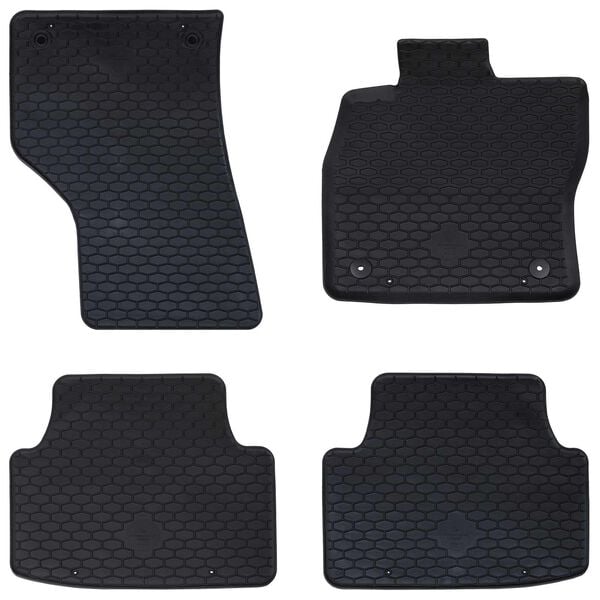 vidaXL Tapete de carro 4 pcs Preto Banco LEON TPE