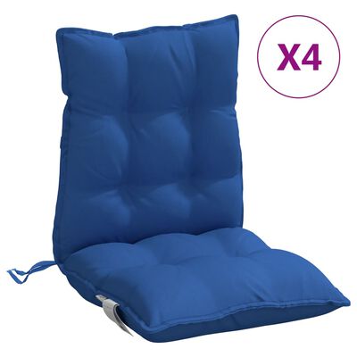 vidaXL Almofadões cadeira encosto baixo 4 pcs tecido oxford azul real