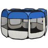 vidaXL Parque dobr&aacute;vel p/ c&atilde;o c/ saco de transporte 110x110x58cm azul
