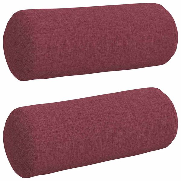 vidaXL Almofadas de Apoio 2 pcs Vinho Vermelho &Oslash; 15 x 40 cm tecido