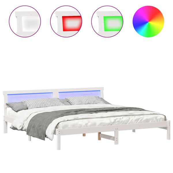 vidaXL Estrutura da Cama com cabeceira Branco 180 x 200 cm