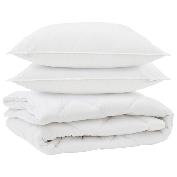 vidaXL Duvet para Todas as Estações 3 pcs Branco Microfibra