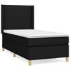 vidaXL Cama com molas/colch&atilde;o 90x190 cm tecido preto