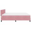vidaXL Cama Box com colch&atilde;o com cabeceira Rosa 200 x 200 cm Veludo