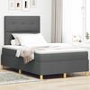 vidaXL Cama Box Spring LED Cinza Escuro 120 x 200 cm tecido
