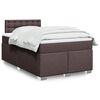 vidaXL Cama boxspring com colch&atilde;o 120x190 cm tecido castanho-escuro