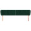 vidaXL Cabeceira de cama c/ abas veludo 203x23x78/88cm verde-escuro