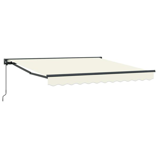 vidaXL Toldo Retr&aacute;til Manual Creme 300 x 250 cm Alum&iacute;nio e Tecido