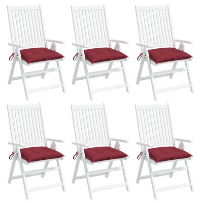 vidaXL Almofadões de cadeira 6 pcs tecido oxford vermelho tinto