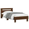 vidaXL Cama sem colch&atilde;o com cabeceira 75x190 cm carvalho castanho