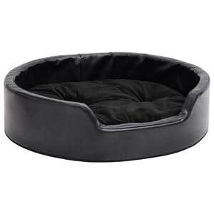 vidaXL Ninho para c&atilde;es 69x59x19 cm pel&uacute;cia/couro artificial preto