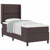 vidaXL Cama Box com colch&atilde;o Castanho escuro 90 x 190 cm tecido