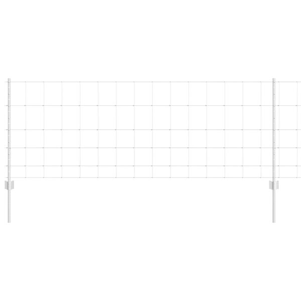 vidaXL Cerca com Poste Prateado 0,8 x 25 m A&ccedil;o