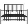 vidaXL Estrutura de cama com cabeceira e p&eacute;s 107x203 cm metal preto