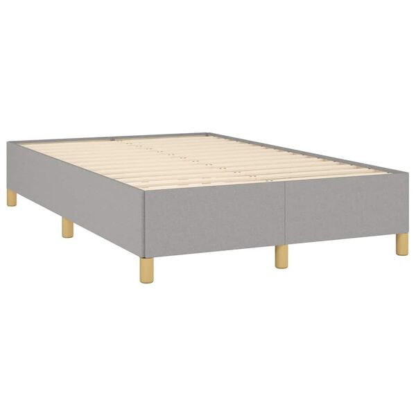 vidaXL Cama boxspring com colch&atilde;o 120x190 cm tecido cinzento-claro