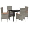 vidaXL Conjunto de Jantar para Jardim 5 unid. Cinzeto