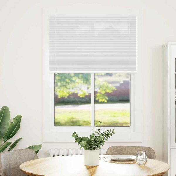 vidaXL Branco Plissada Cega 85x100 cm Largura Tecido 84,4 cm Poli&eacute;ster