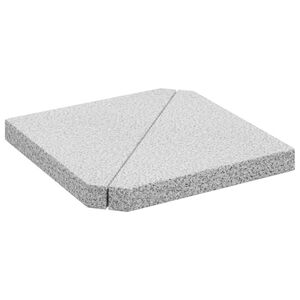 vidaXL Placas de peso para guarda-chuva 2 pe&ccedil;as, granito cinza, triangular, 14 kg