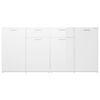 vidaXL Aparador 160x36x75 cm contraplacado branco brilhante