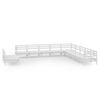 vidaXL 11 pcs conjunto lounge de jardim pinho maci&ccedil;o branco