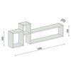 Homemania Estante de parede Polite 155x22x55 cm branco