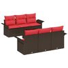 vidaXL Conjunto de Sof&aacute; de Jardim 7 unid. Castanho vime PE