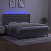 vidaXL Cama box spring c/ colch&atilde;o/LED 180x200 cm veludo cinzento-claro