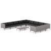 vidaXL 12pcs conj. lounge jardim c/ almofad&otilde;es vime PE cinzento-escuro