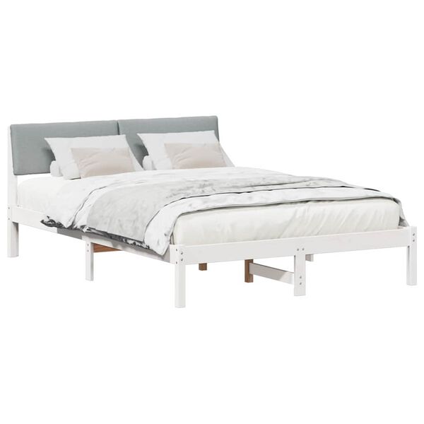 vidaXL Estrutura da cama Branco e cinza claro 150 x 200 cm