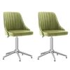 vidaXL Cadeiras de jantar girat&oacute;rias 2 pcs veludo verde-claro