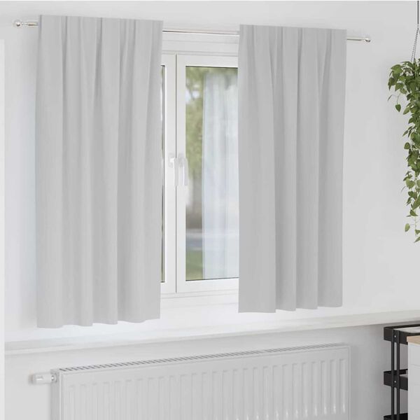 vidaXL Cortinas Blackout com Argolas 2 pcs Cinzento-claro 175 x 140 cm