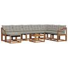 vidaXL Conjunto de Sof&aacute;s para Exterior 9 pcs Cinza Natural e Claro