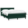 vidaXL Cama com molas/colch&atilde;o 160x220 cm veludo verde-escuro