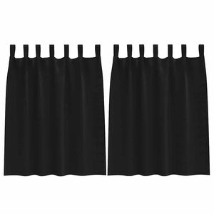 vidaXL Cortinas Blackout com Argolas 2 pcs Preto 140 x 140 cm