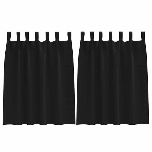 vidaXL Cortinas Blackout com Argolas 2 pcs Preto 140 x 140 cm