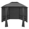 vidaXL Tenda de jardim com cortinas hexagonal 360x265 cm