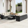 vidaXL Conjunto de Sof&aacute; de Jardim 11 pcs Preto e Creme vime PE