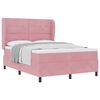 vidaXL Cama Box com cabeceira Manual Rosa 190 x 140 cm Veludo