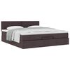 vidaXL Estrutura de cama otomana com colch&atilde;o 180x200cm castanho escuro