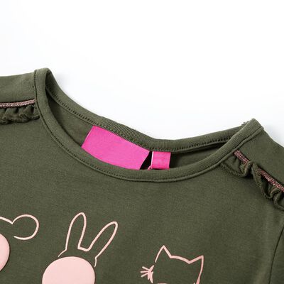 T-shirt de manga comprida para criança cor caqui 92