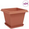 vidaXL Vasos de Plantas 24 unid. Vermelho Tijolo Pl&aacute;stico